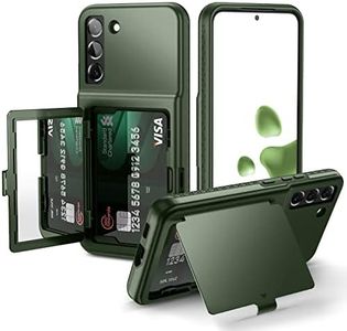 WeLoveCase Samsung Galaxy S22 Plus Case Wallet Case with Credit Card Holder & Hidden Mirror, All-Round Protection Shockproof Phone Cover Designed for Samsung Galaxy S22 +, 6.6 Inch Green