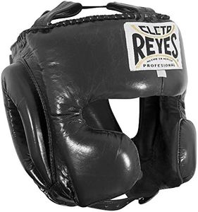 CLETO REYES Boxing Headgear with Cheek Protection for Men and Women, Protective Head Guard Face Saver, Sparring Fighting Sports, Kickboxing, MMA, Muay Thai, Black, Small