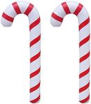 Soochat Inflatable Candy Canes for Christmas Decorations - Candy Canes Balloons for Christmas Indoor and outdoor Decorations 2 Pcs