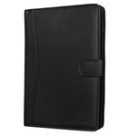 STILORD 'Cohen' Leather Portfolio Conference Folder A4 Business Map Organizer Padfolio for 12,2 Inch Tablet Writing Case with Zipper, Colour:Black