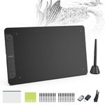 Graphic Drawing Tablet,VEIKK VK1060PRO 10x6 inch Drawing Pad with 2 Scroll Wheels,6 Express Keys, Battery-Free Stylus Tilt for Android Win Mac OS (8192 Levels)