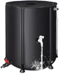 Collapsible Rain Barrel Water Collection System - 53 Gallon Portable Water Storage Tank,Foldable Rainwater Collect System Downspout, Water Catcher Container with Filter, Spigots＆Overflow Kit
