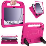 SINSO Kids Case for Samsung Galaxy Tab A9 Plus Case 11 Inch 2023(Model SM-X210/X216/X218N), Built in Screen Protector, Shockproof Handle Stand Kids Case for A9 Plus Case 11 inch 2023, Rose