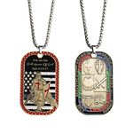 HillSpring Put On The Full Armor of God Tag, Stainless Steel Pendant Necklace, 2" x 1.2", Stainless Steel, No Gemstone