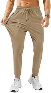 FOGFIRE Mens Sweatpants with Zipper Pockets Lightweight Athletic Joggers for Workout Running Gym Track Casual Wear Khaki XX-Large