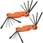 Klein Tools 70552 Pro Folding SAE and Metric Hex Key Set, 21-Key, Allen Wrench Tool with High-Leverage Blades, 2-Pack