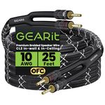 GEARit Speaker Wire 10 Gauge 25 ft,OFC Speaker Wire with Banana Plugs,in Wall Speaker Cable Copper Wire for Bi-Wire,Bookshelf Speakers,Subwoofers,HiFi,Bi-Amp & Surround Sound Speakers,DIY,Audiophiles