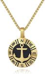 GAVU Stainless Steel Anchor Necklace for Men, 20", Stainless Steel, No Gemstone