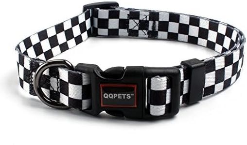 QQPETS Dog Collar Personalized Comfortable Adjustable Collars Large Big Dogs Outdoor Walking Running Training (L, Plaid)