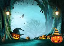 SJOLOON Halloween Backdrop Pumpkin Photo Backdrop Halloween Horror Nights Backdrop for Halloween Party Decoration Photoshoot 12600 (7x5FT)