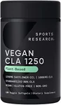 Sports Research Vegan CLA - 1250mg with Active Conjugated Linoleic Acid for Men & Women | Non-GMO, Soy & Gluten Free - 80% (180 Softgels)