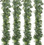 LOMOHOO Eucalyptus Garlands,4Pack 5.7ft Long Artificial Mixed Eucalyptus Leaves Vine Christmas Greenery Garland Hanging Plants for Farmhouse Table Centerpiece Mantel Wedding Arch Backdrop Decor