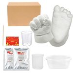 Movstriker Baby Casting Kit 3D Hand Casting Kit for Adults Children, Non-Toxic & Skin-Safe Hand and Footprint Casting Kit with Alginate, Casting Powder, Mixing Box and Paints Couple Hand Moulding Kit