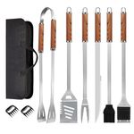 KALAHOL 9-in-1 BBQ Tools Set Extra Thick Stainless Steel Grill Tool Set with Storage Bag, Premium Complete BBQ Utensils Set for Outdoor Camping, Heavy Duty BBQ Accessories Kit for Men and Women Gift
