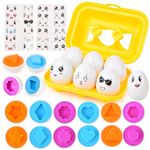 JoyGrow Matching Eggs Color&Shape Recognition Sorter Puzzle Skills Educational Toys for Kids and Toddler to Learn Color and Shape (6PCS)