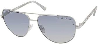 Harley-Davidson Women's Modern Pilot Sunglasses, Silver, 59-14-145