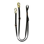 Fusion Climb 6ft 72"x1" Y-Legged Adjustable Fall Safety Zipline Lanyard with Steel Snap Hooks 23kN Black