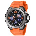 Carlington Resin Endurance Analog-Digital Sports Watch For Men And Boys-Ct 9105 Orange