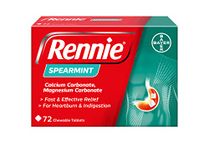 Rennie Antacids, Spearmint Flavour, 72 Count (Pack of 1)