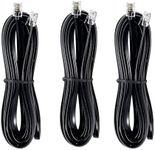 JMZLY RJ12 Cable Phone Cord RJ12 6P6C Male to Male Straight Wired for Both Data and Voice Use Black - 15 Feet3 Pack