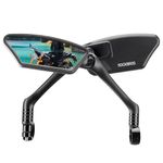 ROCKBROS 360°Rotation Bicycle Handlebar Mirrors - Adjustable Cycling Rear View Mirror, Stainless Steel Bike Side Mirrors for Mountain, Road, Electric Bike, Motorcycle, Scooter - 21-29mm