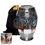 Divine Deer Cremation Urns for Human Ashes Adult Male and Cremation Urns for Ashes Adult Female - Urns for Adult Male Large, XL and Small and Urns for Mom & Urns for Dad Urns for Ashes Deer Urn