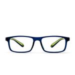 Intellilens | Zero Power Blue Cut Computer Glasses | Anti Glare, Lightweight & Blocks Harmful Rays | UV Protection Specs | For Boys & Girls | Blue | Square | Small