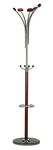 Cortesi Home Lily Dark Red Wood Coat Rack with Dark Marble Base