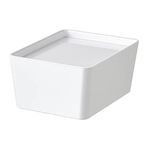 Ikea TSSP Box with lid, white13x18x8 cm (5x7x3 ¼ ) (plastic, Rectangular)