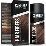 CONFIERR Hair Fibers for Men & Women (30 Grams, Medium Brown) - Fill In Fine or Thinning Hair, Instantly Thicker, Fuller Looking Hair