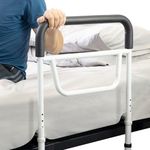 Vive Bed Assist Rail for Elderly Adults - Bedside Standing Bar for Seniors, Handicap - Fit King, Queen, Full, Twin - Adjustable Fall Prevention Safety Handle Guard - Long Hand Bedrail Grab Bar Cane