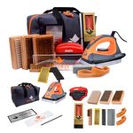RaceWax Elite Ski and Snowboard Tuning and Waxing Kit - Complete with Waxing Iron, Angled Edge Tuner, Universal Temperature Wax, Edge Tools, Base Repair Tools, and Cordura Travel Bag - (PC-7909)