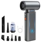 TASZOOS Compressed Air Duster & Vacuum 2-in-1, 130000RPM Cordless Electric Air Duster with 1-100 Adjustable Speed Control, Rechargeable Keyboard Cleaner & Air Blower for PC, Car & Home Cleaning