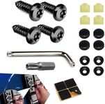 Jewkot 4 PCS Car Anti Theft Licence Plate Screws Combo Set, SS Rustproof Torx Security Tamper Resistant Tapping License Plate Bolts Fasteners, Safety Accessories, Suitable for Most Cars (Black)