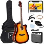 Best Choice Products Beginner Acoustic Electric Guitar Starter Set w/ 41in, All Wood Cutaway Design, Case, Strap, Picks - Sunburst
