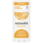 Schmidt's Natural Deodorant, With No Aluminum Salts, for Women and Men, Coconut Pineapple for Sensitive Skin with 24 Hour Odour Protection, Certified Natural Vegan Deodorant, 92 GR