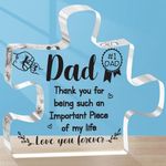 Dad Father Birthday Gifts - Acrylic Puzzle Plaque, Fathers Day Gift Ideas, Fathers Day Best Dad Gifts from Daughter/Son, Dad Birthday Gifts, Dad