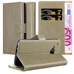 Cadorabo Book Case Compatible with HTC One M9 in Cappuccino Brown - with Magnetic Closure, Stand Function and Card Slot - Wallet Etui Cover Pouch PU Leather Flip