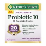 Nature's Bounty Bounty Probiotic 10, Ultra Strength Daily Probiotic Supplement, Support For Digestive, Immune And Upper Respiratory Health, 1 Pack, 30 Capsules