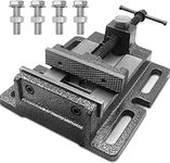 Drill Press Vise, 3'' Jaw Capacity, Quick Release Clamp-on Vise Ultimate Durability, Slotted Base Drill Press Vice for Woodwork, Low Profile Drill Press, Benchtop, Milling Machine,etc