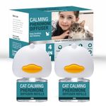 Cat Calming Diffuser 4 in 1 Multicat Calming Pheromones Diffusers Relief Stress Anxiety Fighting Scratching 60 Days Calm Relaxing Pheromone for Cats kit 48ml Refill Fits All Common Diffuser Plug in