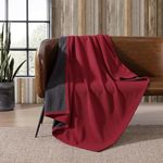 BSB HOME Premium Antipill Fleece Light Weight All Season Reversible Ac Blanket/Dohar/Duvets Soft & Breathable Bed, Sofa, Couch, Travel & Camping| 240 x 228 cm (Pattern- Solid, Color- Maroon and Grey)