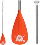 FunWater SUP Paddles - Adjustable Stand Up Paddle 3 Piece Floating Alloy Portable Paddle Board Paddles - Lightweight & Floating oars - Durable and Packable - Efficient Padding- White Orange