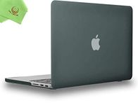 UESWILL Smooth Touch Matte Hard Case Cover Compatible with MacBook Pro 15 inch with Retina Display A1398 (NO Touch Bar, NO CD-ROM) + Microfibre Cleaning Cloth, Midnight Green