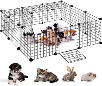 16 Panel Pet Playpen Foldable Small Animal Cage with Door Metal Pet Fence Indoor/Outdoor for Puppy, Rabbit, Kitten, Guinea Pig, Turtle, Hedgehog