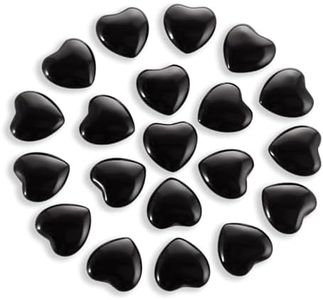 Nvzi Tumbled Polished Natural Black Obsidian Crystal Heart Stones, Crystals and Healing Stones Quartz Bulk for Wicca, Reiki, Healing Energy, Chakra Stones, Witchcraft Supplies(20Pcs)