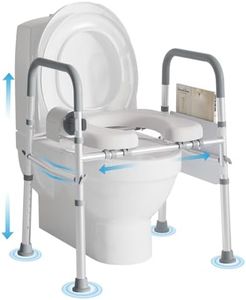MANYUKOI Raised Toilet Seat with Handles, FSA/HSA Eligible Toilet Seat Risers for Seniors with Adjustable Height & Width, Up to 500 lbs, Elevated Stable Toilet Seat for Seniors, Fits Any Toilet