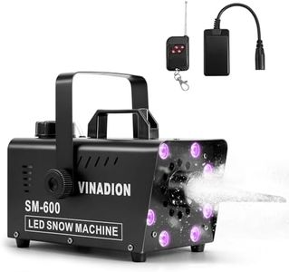 Vinadion Upgraded Snow Maker Machine Outdoor Industrial 600W Snowflake Machine with Wireless Remote Control 8 LED 13 Color Light Effect Stage Snow Machines for DJ Party Wedding Christmas Decoration