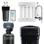 Aquasure 48,000 Grains Whole House Water Filtration Bundle with Digital Metered Control Softener, Pre-Filters, 75 GPD RO Reverse Osmosis System, Eliminates 99% of Water Contaminants (3-4 bathrooms)