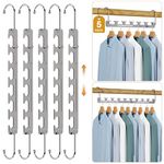 cycleacc 5Pcs Magical Hangers, Space Saving Closet Hangers, Updated Extended 9 Hole Hook Design, Wardrobe Clothes Hangers Oragnizer Heavy Metal Hangers